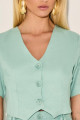 Blusa Linho Cristal Verde Menta