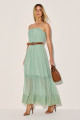Vestido Fluido Ninna  Verde Bambu