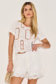 Shorts Renda Luna Off White