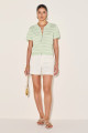 Blusa Polo Listrada Liza Verde Claro