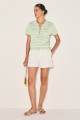 Blusa Polo Listrada Liza Verde Claro