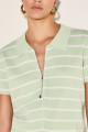 Blusa Polo Listrada Liza Verde Claro