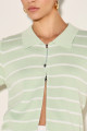 Blusa Polo Listrada Liza Verde Claro