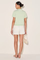 Blusa Polo Listrada Liza Verde Claro