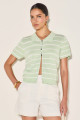 Blusa Polo Listrada Liza Verde Claro
