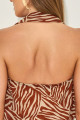 Blusa Chiffon Zebra Nena Kaki