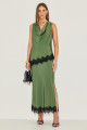 Saia Crepe Yara Verde Militar