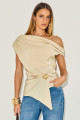 Blusa Crepe Sayuri Bege Médio