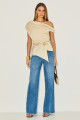 Blusa Crepe Sayuri Bege Médio