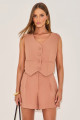 Shorts Linen Aura Mocha 