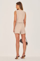 Shorts Linen Aura Bege Médio 
