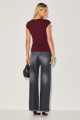 Blusa Canelada Denise Vinho