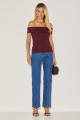 Blusa Canelada Jane Vinho
