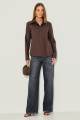 Camisa Tricoline Olivia Café