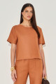 Blusa Linho Beca Canela