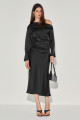 Blusa Cetim Suelia Preto