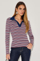 Blusa Polo Listrada Hana Marinho