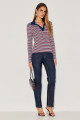 Blusa Polo Listrada Hana Marinho