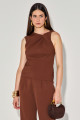 Blusa Crepe Ária Chocolate