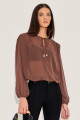 Blusa Crepe Naomi Chocolate