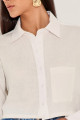 Camisa Cropped Linho Belly Branco