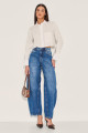 Camisa Cropped Linho Belly Branco