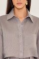 Camisa Cropped Linho Belly Cinza