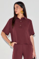 Blusa Polo Alfaiataria Juliete Chocolate