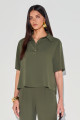 Blusa Polo Alfaiataria Juliete Verde Militar