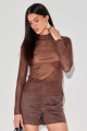 Blusa Tule Joeli Marrom
