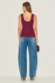 Blusa Regata Rib Caetana Vinho