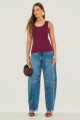 Blusa Regata Rib Caetana Vinho
