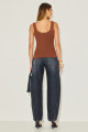Blusa Regata Rib Caetana Canela 