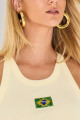 Blusa Canelada Keylla Manteiga