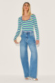 Blusa Listrada Rafaelli Verde Bandeira