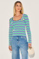 Blusa Listrada Rafaelli Verde Bandeira