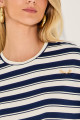Camiseta Listrada Yarin Marinho