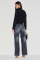 Calça Denim Reta Jacqueline Black