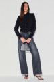 Calça Denim Reta Jacqueline Black