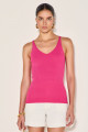 Blusa Tricot Regata Decote V Rafaela Rosa