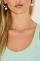 Blusa Alfaiataria Lila Verde Menta