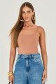 Blusa Básica Mari Bege Escuro