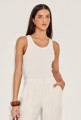 Body Canelado Fran Off White