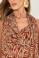 Blusa Chiffon Zebra Nena Kaki